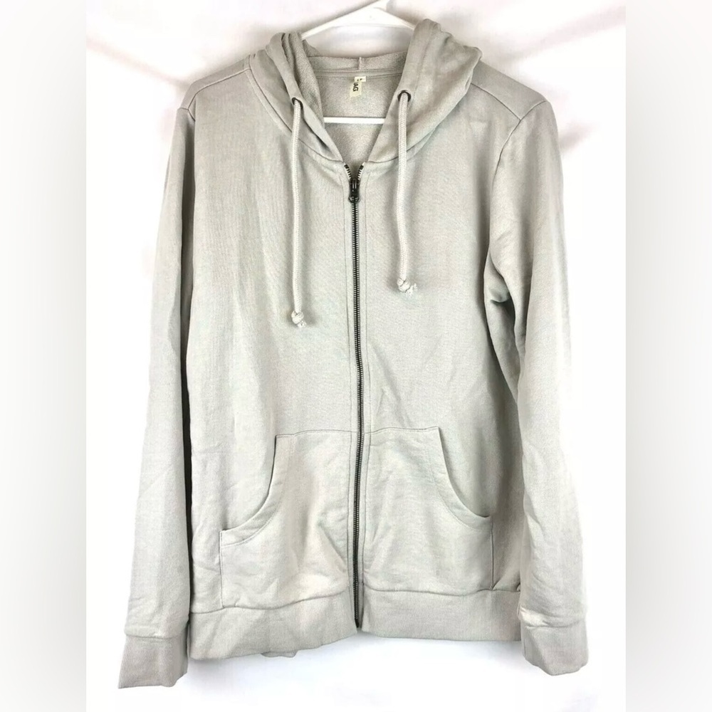 Jag Jeans, Women’s Petite Edie Zip Up Hoodie, Size Large, Light Grey